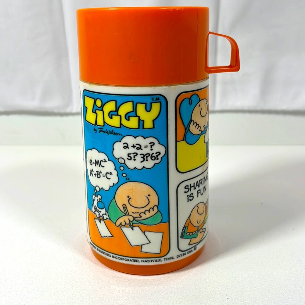 ZIGGY ALADDIN Vintage Thermos Bottle Collectible Lunchbox Nostalgic Y2K Cartoon